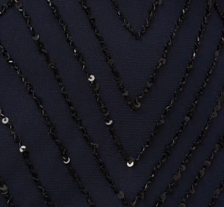 Adrianna Papell Wedding Guest Dresses|Formal Dresses*Art Deco Beaded Blouson Gown In Navy Black