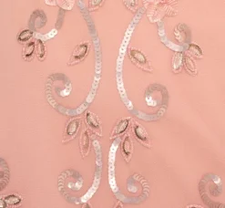 Adrianna Papell Wedding Guest Dresses|Formal Dresses*Beaded Blouson Mermaid Gown With Sheer Short Sleeves In Coral Coast