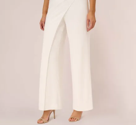 Adrianna Papell Jumpsuits*Beaded One-Shoulder Matte Jersey Jumpsuit In