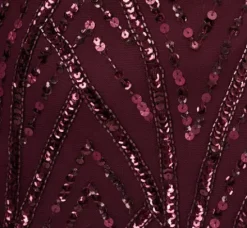 Adrianna Papell Wedding Guest Dresses|Grandmother Of The Bride & Groom*Beaded Surplice Midi Dress With Dolman Sleeves In Deep Amethyst