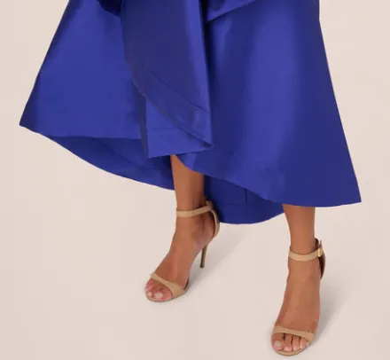 Adrianna Papell Wedding Guest Dresses|Formal Dresses*Bead Mikado High Low Long Dress In Ultra Blue