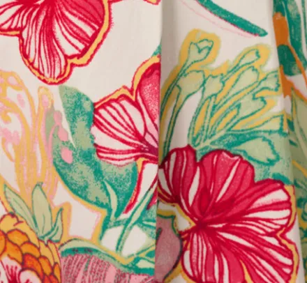Adrianna Papell Jumpsuits|Day Dresses*Bright Floral Print Button Up Romper With Belted Waist In Pink-Green Multi