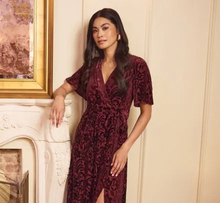 Adrianna Papell Wedding Guest Dresses|Ap Exclusives*Burnout Velvet Maxi Dress In