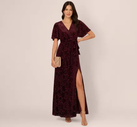 Adrianna Papell Wedding Guest Dresses|Ap Exclusives*Burnout Velvet Maxi Dress In