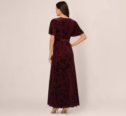 Adrianna Papell Wedding Guest Dresses|Ap Exclusives*Burnout Velvet Maxi Dress In