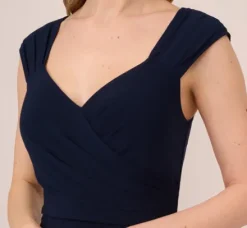 Adrianna Papell Wedding Guest Dresses|Day Dresses*Chiffon And Jersey Flounce Draped Dress With Pleated Details In