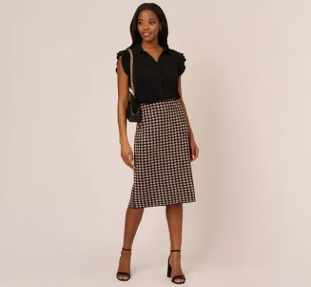 Adrianna Papell Tops & Blouses|Co-Ord Sets*Collared Button Up Top With Flutter Sleeves In