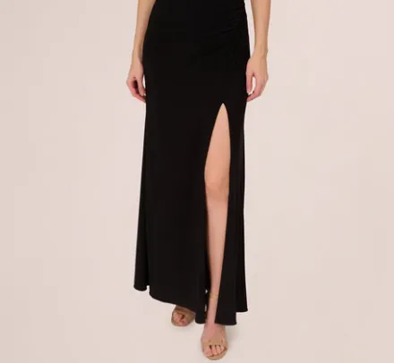 Adrianna Papell Wedding Guest Dresses|Formal Dresses*Colorblock Mermaid Gown With Pleated Details In Black Ivory