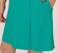 Adrianna Papell Wedding Guest Dresses|Day Dresses*Crepe Halter Dress With Ruffled Trim In Exotic Jade