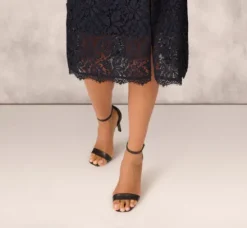Adrianna Papell Wedding Guest Dresses|Petite-Friendly*Crepe Lace Midi Dress In