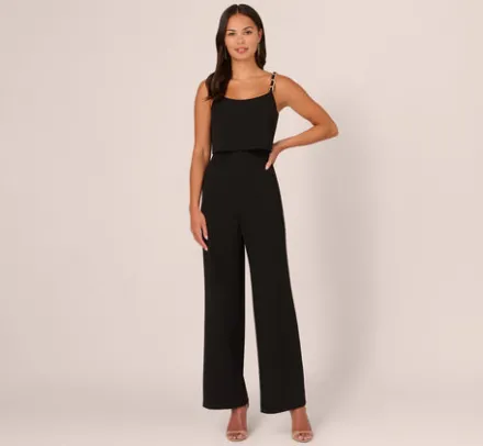 Adrianna Papell Jumpsuits|Day Dresses*Crepe Popover Jumpsuit With Chain Straps In
