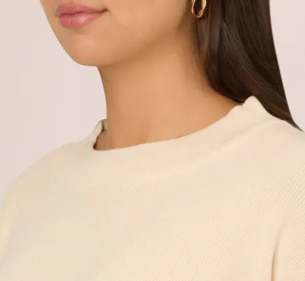 Adrianna Papell Tops & Blouses|Sweaters*Crew Neck Pullover Sweater With Tipped Details In Cream Black