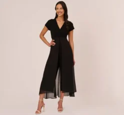 Adrianna Papell Jumpsuits|Day Dresses*Cropped Jumpsuit With Pintuck Bodice In