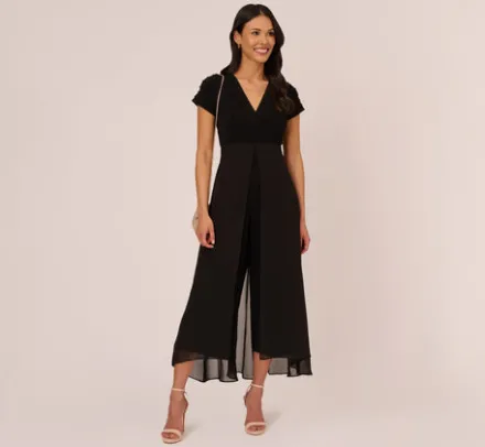 Adrianna Papell Jumpsuits|Day Dresses*Cropped Jumpsuit With Pintuck Bodice In
