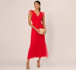 Adrianna Papell Wedding Guest Dresses|Day Dresses*Dot Tulle Ruffle Dress In