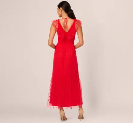 Adrianna Papell Wedding Guest Dresses|Day Dresses*Dot Tulle Ruffle Dress In