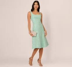Adrianna Papell Wedding Guest Dresses|Petite-Friendly*Fit And Flare Sequin Boucle Dress In