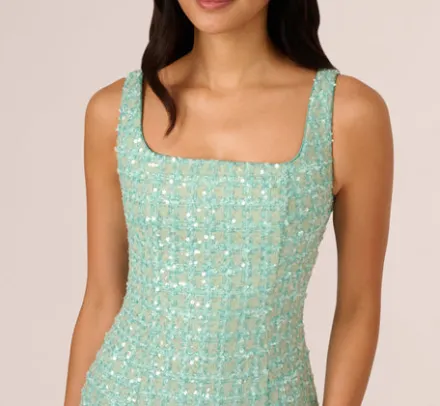 Adrianna Papell Wedding Guest Dresses|Petite-Friendly*Fit And Flare Sequin Boucle Dress In