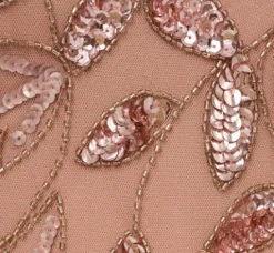 Adrianna Papell Wedding Guest Dresses|Grandmother Of The Bride & Groom*Floral Beaded Ankle Length Sleeveless Gown In Rose Gold