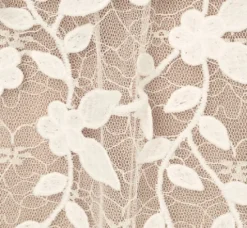 Adrianna Papell Day Dresses|Little White Dresses*Floral Embroidered Lace Dress With Ruffle Trim In Ivory Nude