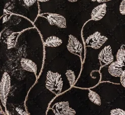 Adrianna Papell Wedding Guest Dresses|Day Dresses*Floral Embroidered Midi Dress With Sheer Cap Sleeves In Black Ivory