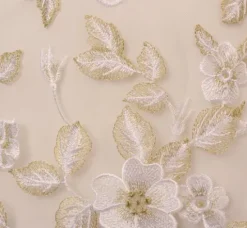 Adrianna Papell Day Dresses|Petite-Friendly*Floral Embroidery Illusion Midi Dress In Ivory Gold