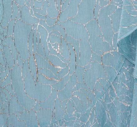 Adrianna Papell Wedding Guest Dresses|Day Dresses*Floral Metallic Stencil Midi-Length Mermaid Dress With Capelet In Light Blue