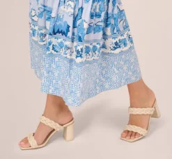 Adrianna Papell Wedding Guest Dresses|Day Dresses*Floral Print Ankle Length Dress With Flounce Skirt In Light Blue Multi