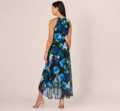 Adrianna Papell Jumpsuits|Day Dresses*Floral Print Chiffon Cropped Jumpsuit With Wide Legs In Black Multi