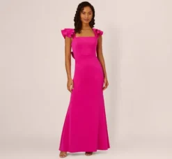 Adrianna Papell Wedding Guest Dresses|Formal Dresses*Flutter Sleeve Mermaid Gown In
