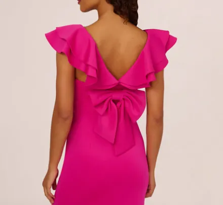 Adrianna Papell Wedding Guest Dresses|Formal Dresses*Flutter Sleeve Mermaid Gown In
