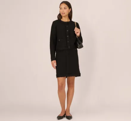 Adrianna Papell Tops & Blouses|Sweaters*Fray Trimmed Cardigan Sweater With Long Sleeves In