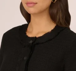 Adrianna Papell Tops & Blouses|Sweaters*Fray Trimmed Cardigan Sweater With Long Sleeves In