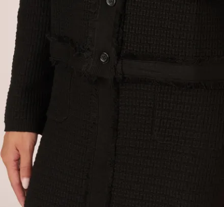 Adrianna Papell Tops & Blouses|Sweaters*Fray Trimmed Cardigan Sweater With Long Sleeves In