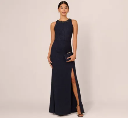 Adrianna Papell Wedding Guest Dresses|Formal Dresses*Glitter Boucle Stretch Gown In