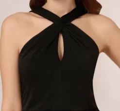 Adrianna Papell Wedding Guest Dresses|Day Dresses*Halter Cocktail Dress With Faux Wrap Skirt In