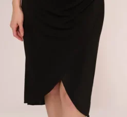 Adrianna Papell Wedding Guest Dresses|Day Dresses*Halter Cocktail Dress With Faux Wrap Skirt In