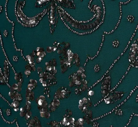 Adrianna Papell Wedding Guest Dresses|Formal Dresses*Hand-Beaded Ankle-Length Dress In Gem Green