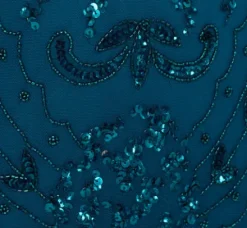Adrianna Papell Wedding Guest Dresses|Formal Dresses*Hand-Beaded Ankle-Length Dress In Teal Sapphire