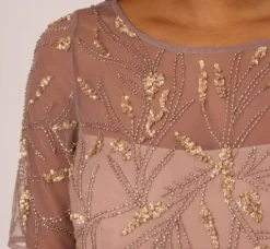 Adrianna Papell Wedding Guest Dresses|Petite-Friendly*Hand-Beaded Cocktail Dress In