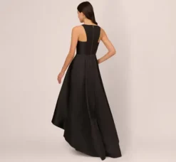 Adrianna Papell Wedding Guest Dresses|Formal Dresses*High Low Mikado Gown With Asymmetrical Detail In