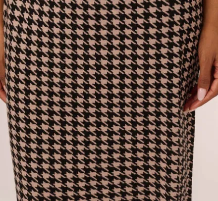 Adrianna Papell Pants & Skirts|Co-Ord Sets*Houndstooth Midi Pencil Skirt In Dusty Camel Soft Houndstooth