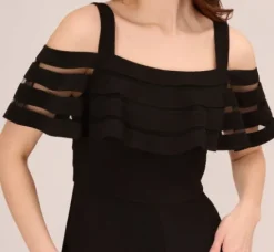 Adrianna Papell Jumpsuits|Day Dresses*Jersey Banded Ruffled Jumpsuit With Cold Shoulder In