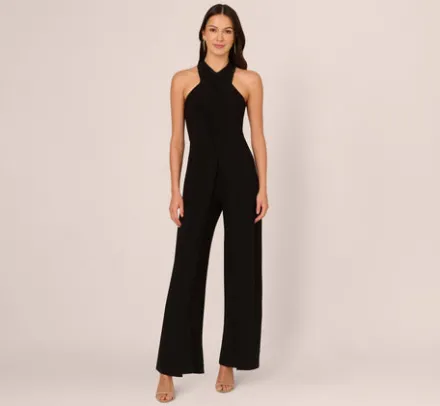 Adrianna Papell Jumpsuits|Day Dresses*Jersey Halter Jumpsuit With Overlay Details In
