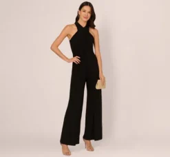 Adrianna Papell Jumpsuits|Day Dresses*Jersey Halter Jumpsuit With Overlay Details In