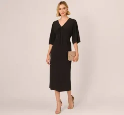 Adrianna Papell Wedding Guest Dresses|Ap Exclusives*Jersey Midi Dress With Dolman Short Sleeves In