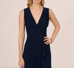 Adrianna Papell Jumpsuits|Day Dresses*Jersey Sleeveless Pintuck Jumpsuit With Wide Legs In