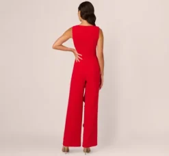Adrianna Papell Jumpsuits|Day Dresses*Knit Crepe Ruffle Jumpsuit In Super Red
