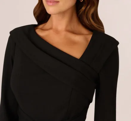 Adrianna Papell Wedding Guest Dresses|Day Dresses*Knit Crepe Tie Front Sheath Dress In