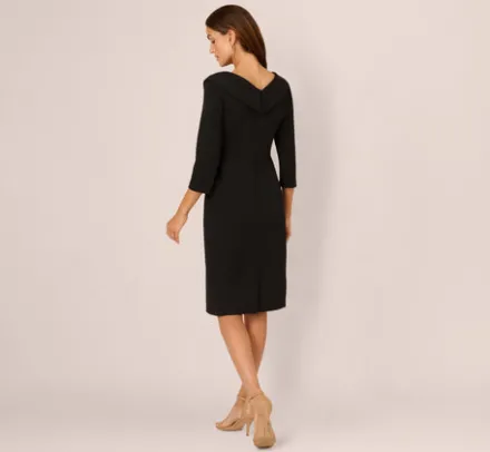 Adrianna Papell Wedding Guest Dresses|Day Dresses*Knit Crepe Tie Front Sheath Dress In